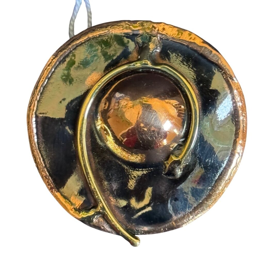 AFRICAN EXPRESS Handcrafted Copper & Brass Circular Brooch Pin